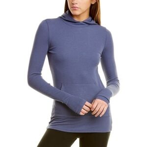 Commando Blue Luxury Rib Knit Hoodie Pullover Women's Size Small